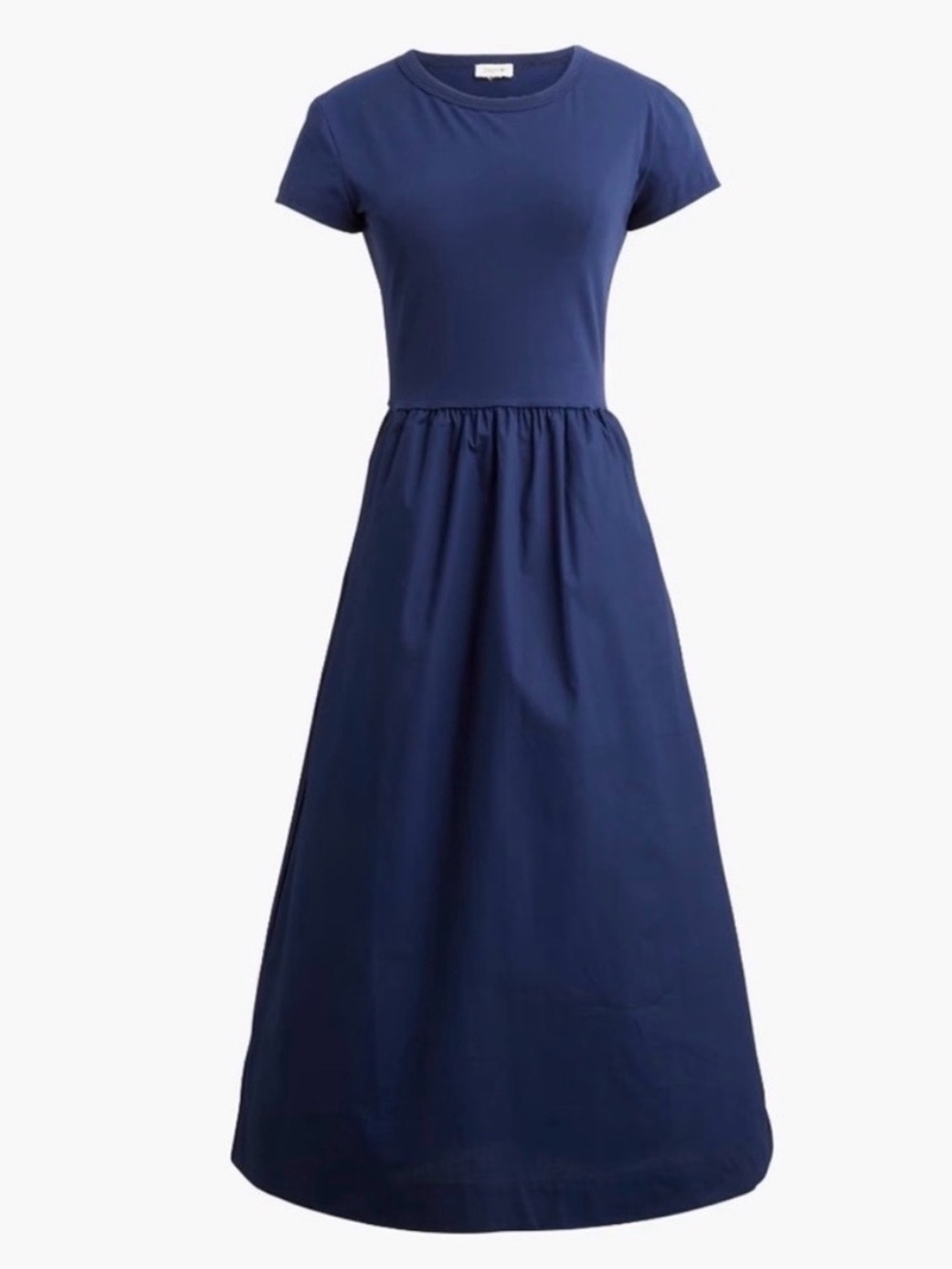J. Crew Factory Short Sleeve Mixy Dress in Dark Blue Size XL